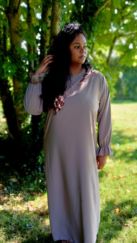 Robe Abaya manche volant